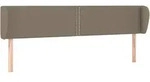 vidaXL Kopfteil mit Ohren Taupe 183x23x78/88 cm Stoff