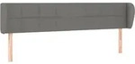 vidaXL Kopfteil mit Ohren Dunkelgrau 183x23x78/88 cm Stoff