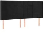 vidaXL Kopfteil mit Ohren Schwarz 203x16x118/128 cm Samt
