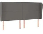 vidaXL Kopfteil mit Ohren Grau 203x23x118/128 cm Kunstleder