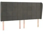 vidaXL Kopfteil mit Ohren Dunkelgrau 203x23x118/128 cm Samt