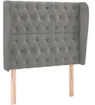vidaXL Kopfteil mit Ohren Hellgrau 93x23x118/128 cm Samt