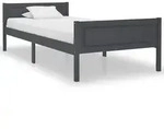 vidaXL Massivholzbett Kiefer Grau 100x200 cm
