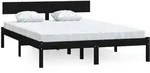 vidaXL Massivholzbett Schwarz Kiefer 150x200 cm
