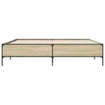 vidaXL Bettgestell Sonoma-Eiche 180x200 cm Holzwerkstoff und Metall