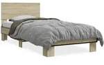 vidaXL Bettgestell Sonoma-Eiche 75x190 cm Holzwerkstoff und Metall