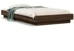 vidaXL Bettgestell mit LED Braun Eichen-Optik 75x190 cm Holzwerkstoff