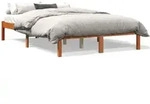 vidaXL Massivholzbett ohne Matratze Wachsbraun 120x190 cm Kiefernholz