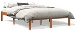 vidaXL Massivholzbett ohne Matratze Wachsbraun 140x200cm Kiefernholz