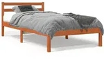 vidaXL Massivholzbett ohne Matratze Wachsbraun 75 x 190 cm Kiefernholz