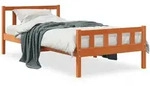 vidaXL Massivholzbett ohne Matratze Wachsbraun 75x190 cm Kiefernholz