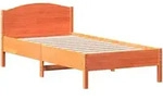 vidaXL Massivholzbett ohne Matratze Wachsbraun 90x190 cm Kiefernholz
