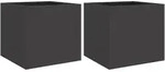vidaXL Pflanzk&uuml;bel 2 Stk. Schwarz 32x30x29 cm Stahl