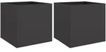 vidaXL Pflanzk&uuml;bel 2 Stk. Schwarz 42x40x39 cm Stahl