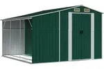 vidaXL Ger&auml;tehaus Gr&uuml;n 277x279x179 cm Verzinkter Stahl