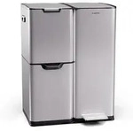 Klarstein Tiyo 3-in-1 M&uuml;lleimer 60 L entnehmbare Eimer Soft-Close Edelstahl