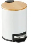 Relaxdays M&uuml;lleimer Bad, 3 l, Kosmetikeimer Absenkautomatik, Bambusdeckel,