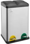 SVITA TC2X20 K&uuml;cheneimer Office 40L Trennm&uuml;lleimer M&uuml;lltrennung Edelstahl Silber