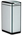 PROREGAL Modern designter Abfallsammler aus geb&uuml;rstetem Edelstahl | 30 Liter,