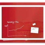 Sigel GL212 Glas-Whiteboard / gro&szlig;e Glasmagnettafel Artverum, 120x90 cm, rot