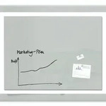 Sigel GL213 Glas-Whiteboard / gro&szlig;e Glasmagnettafel Artverum, 120x90 cm, grau