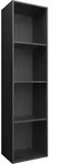 vidaXL B&uuml;cherregal/TV-Schrank Schwarz 36x30x143 cm Holzwerkstoff