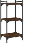 vidaXL B&uuml;cherregal 3 B&ouml;den Braun Eichen-Optik 40x30x86cm Holzwerkstoff