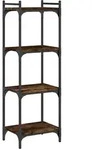 vidaXL B&uuml;cherregal 4 B&ouml;den R&auml;uchereiche 40x30x120 cm Holzwerkstoff
