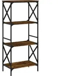 vidaXL B&uuml;cherregal 4 B&ouml;den R&auml;uchereiche 59x35x132 cm Holzwerkstoff