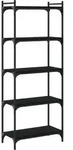 vidaXL B&uuml;cherregal 5 B&ouml;den Schwarz 60x30x154 cm Holzwerkstoff