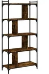 vidaXL B&uuml;cherregal 5 B&ouml;den R&auml;uchereiche 76x32x158 cm Holzwerkstoff