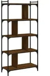 vidaXL B&uuml;cherregal 5 B&ouml;den Braun Eiche-Optik 76x32x158cm Holzwerkstoff