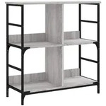 vidaXL B&uuml;cherregal Grau Sonoma 78,5x33x82 cm Holzwerkstoff