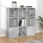 vidaXL B&uuml;cherregal Betongrau 98x30x98 cm Holzwerkstoff