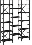 vidaXL B&uuml;cherregal Schwarz 127,5x28,5x172,5 cm Holzwerkstoff