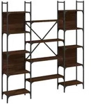 vidaXL B&uuml;cherregal Braun Eichen-Optik 155,5x24x166,5 cm Holzwerkstoff