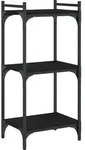 vidaXL B&uuml;cherregal 3 B&ouml;den Schwarz 40x30x86 cm Holzwerkstoff