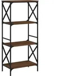 vidaXL B&uuml;cherregal 4 B&ouml;den Braun Eiche 59x35x132 cm Holzwerkstoff