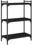 vidaXL B&uuml;cherregal 3 B&ouml;den Schwarz 60x30x86 cm Holzwerkstoff