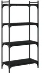 vidaXL B&uuml;cherregal 4 B&ouml;den Schwarz 60x30x120 cm Holzwerkstoff