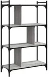 vidaXL B&uuml;cherregal 4 B&ouml;den Grau Sonoma 76x32x123 cm Holzwerkstoff