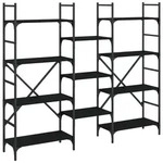 vidaXL B&uuml;cherregal Schwarz 160x28,5x136,5 cm Holzwerkstoff