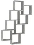 vidaXL W&uuml;rfelregal Betongrau 90x15x119 cm Holzwerkstoff