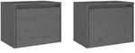 vidaXL Wandschr&auml;nke 2 Stk. Grau 45x30x35 cm Massivholz Kiefer