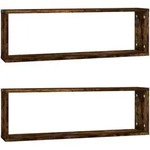 vidaXL Wandregale 2 Stk. R&auml;uchereiche 80x15x26,5 cm Holzwerkstoff