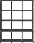 vidaXL W&uuml;rfel-Regal 12 F&auml;cher Grau 103x30x141 cm Stoff