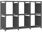 vidaXL W&uuml;rfel-Regal 6 F&auml;cher Grau 103x30x72,5 cm Stoff