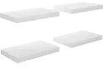vidaXL Schweberegale 4 Stk. Hochglanz-Wei&szlig; 40x23x3,8 cm MDF