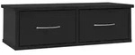 vidaXL Wand-Schubladenregal Schwarz 60x26x18,5 cm Holzwerkstoff