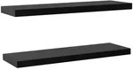 vidaXL Schweberegale 2 Stk. Schwarz 120x20x3,8 cm